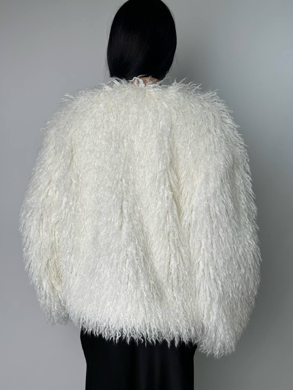 Manteau en Fausse Fourrure Blanche Luxueuse