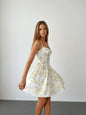 Robe Bustier Romantique à Motifs Floraux - Élégance Printanière